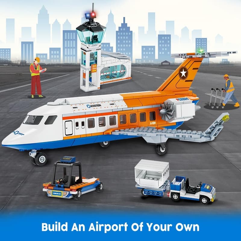 City Passenger Airplane Building Set - 711 PCS STEM Toy for Kids 6+
