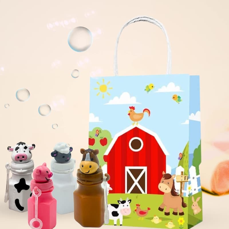 Barnyard Farm Animal Bubbles Party Favors - Pack of 12