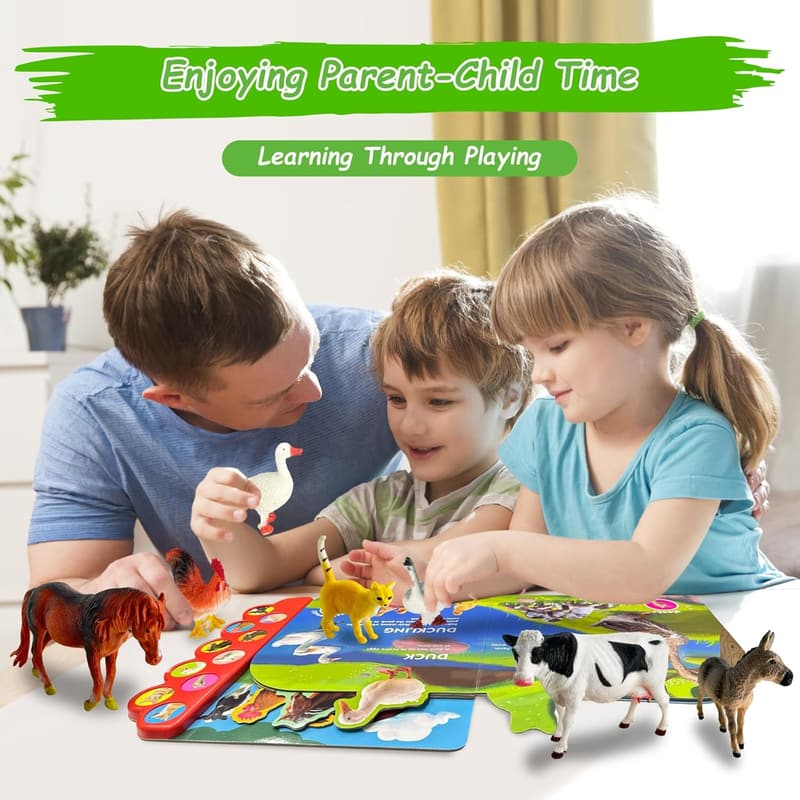 Farm Animal Sound Book Set for Toddlers, 10pcs