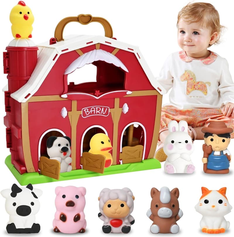 Educational Farm Animal Toy Playset for Toddlers 1-5 Years