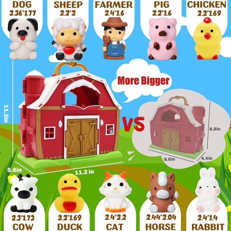 Educational Farm Animal Toy Playset for Toddlers 1-5 Years