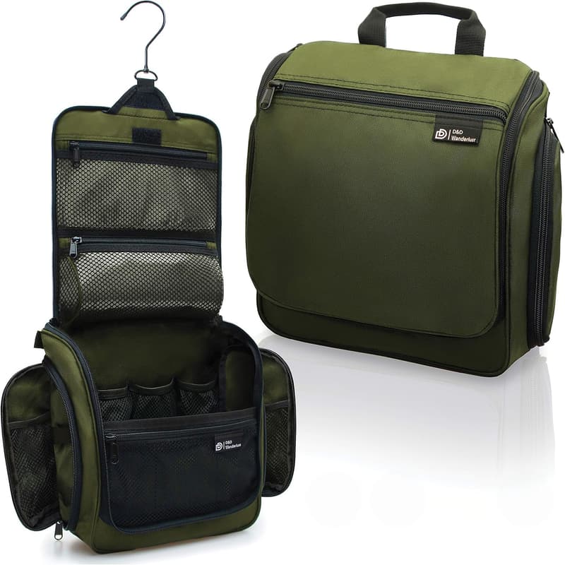 Travel Toiletry Bag for Men and Women - 10 Compartment Organizer