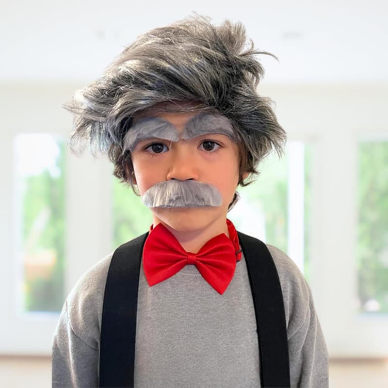 Halloween Old Man Costume Accessories - Fake Gray Mustache & Eyebrows