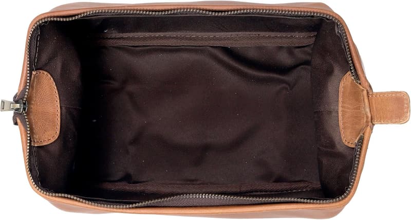 Premium Genuine Leather Toiletry Bag for Men - Travel Dopp Kit