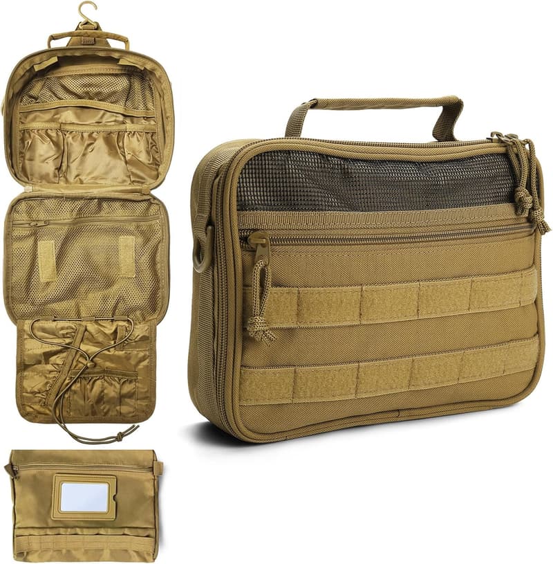 Men's Travel Toiletry Bag - Brown Dopp Kit Organizer