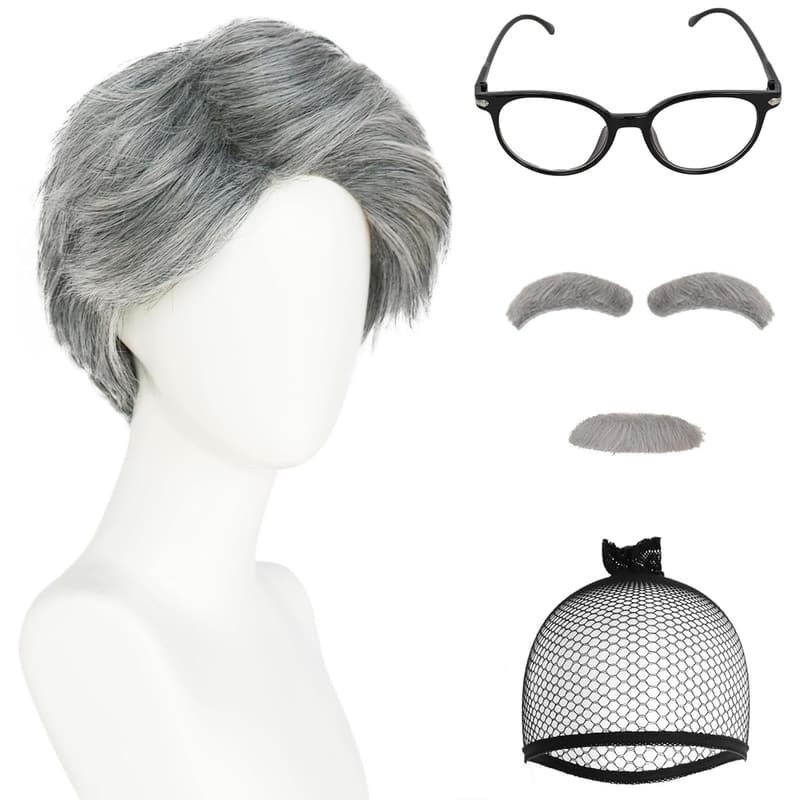 100 Days of School Grandpa Costume Wig Set for Men