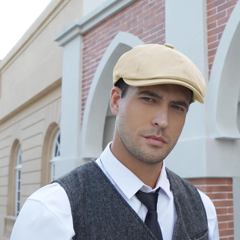 Men's Vintage Cotton Newsboy Cap