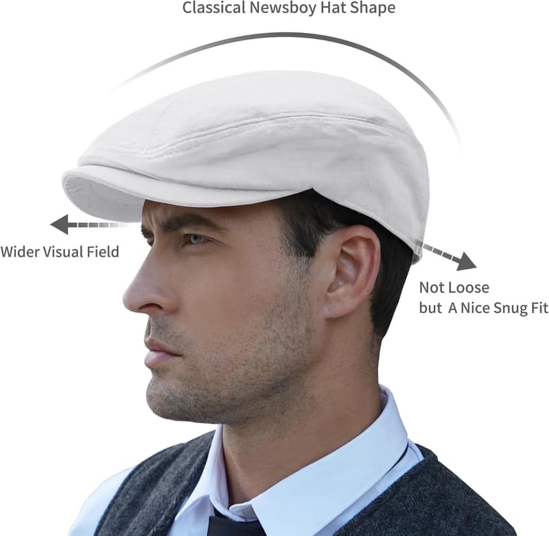 Men's Summer Cotton Newsboy Cap - Breathable Driving Hat