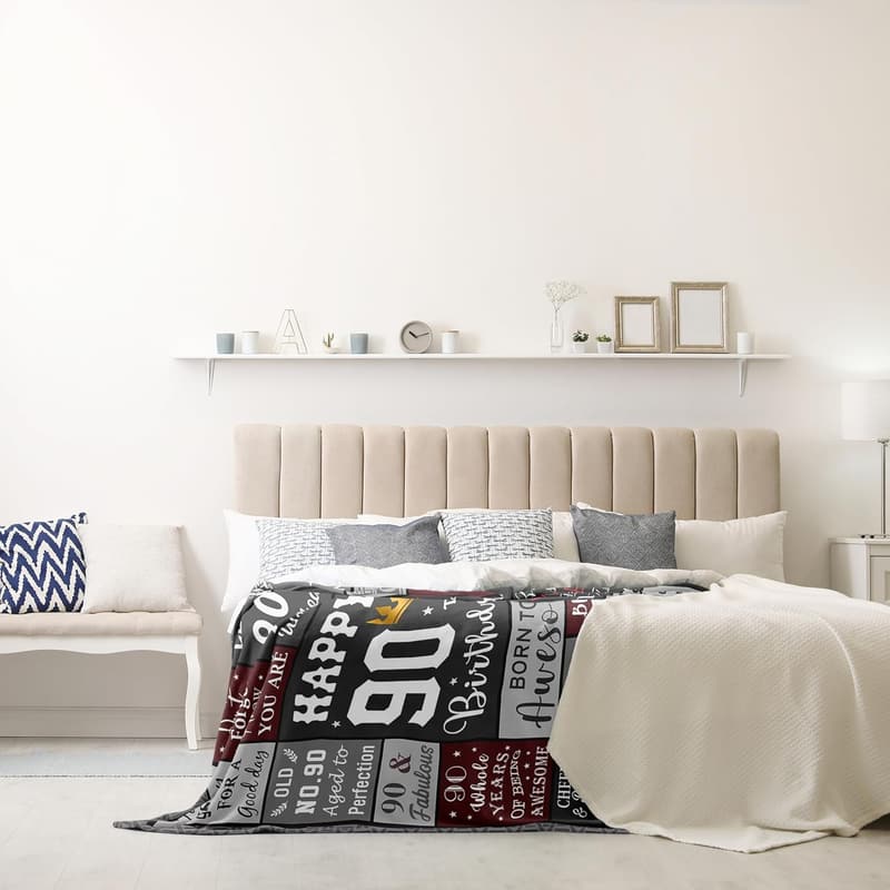 90th Birthday Blanket for Men - 60