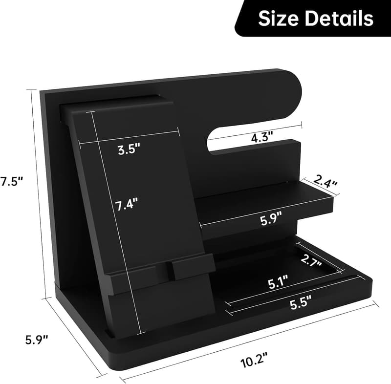 Men's Birthday Gift: Wooden Desk Organizer & Phone Dock