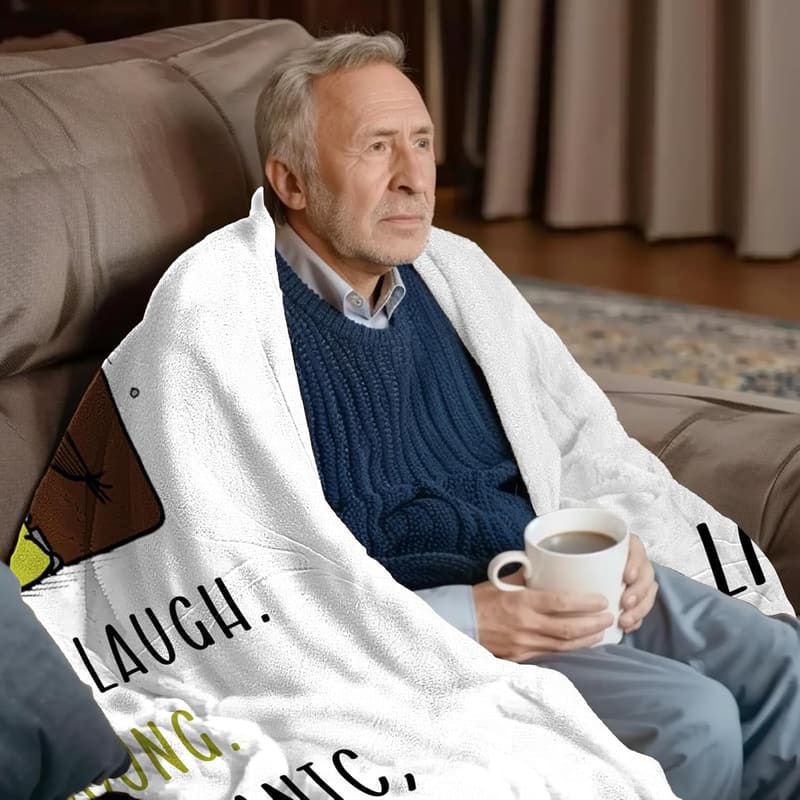 Humorous Birthday Blanket Gift for Older Men - 60