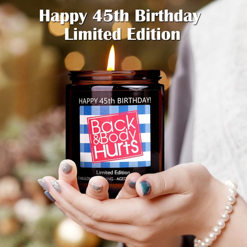 45th Birthday Scented Candles for Men and Women