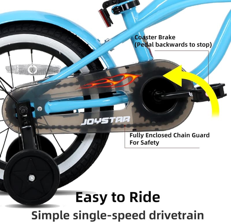Kids Cruiser Bike with Training Wheels for Ages 2-7