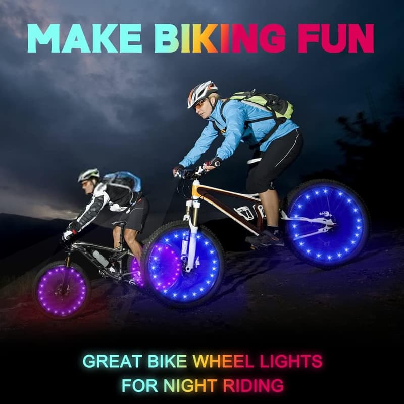 Ultra Bright LED Bike Wheel Lights - Waterproof Spoke Safety Lights