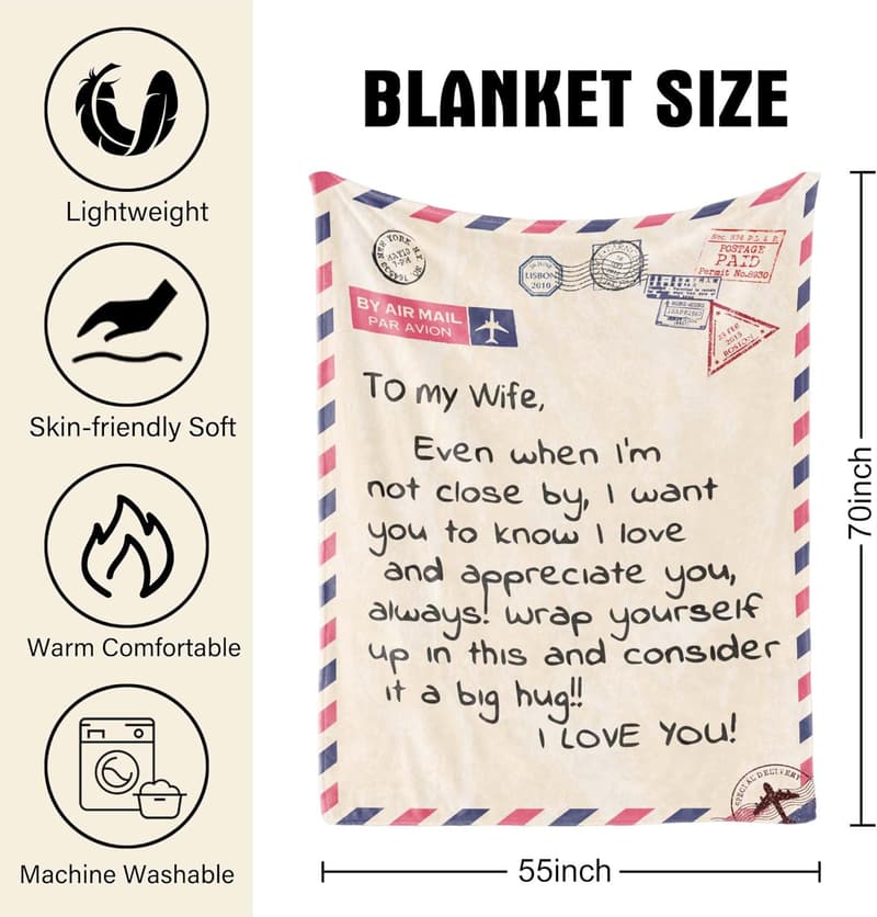 Anniversary Blanket Gift for Wife - 55
