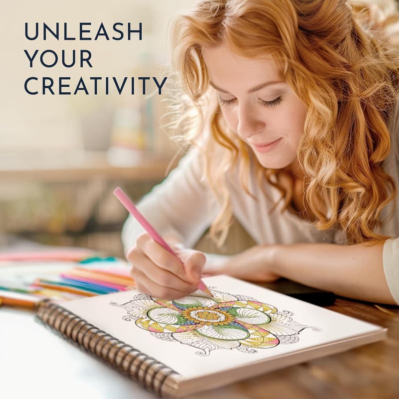 Mandala Coloring Book for Adults - 50 Unique Designs for Relaxation