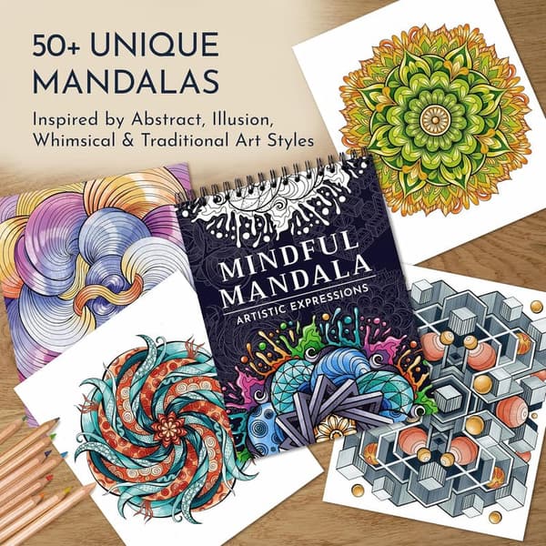 Mandala Coloring Book for Adults - 50 Unique Designs for Relaxation
