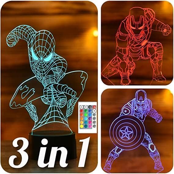 7-Color 3D Illusion Night Light for Kids with Remote