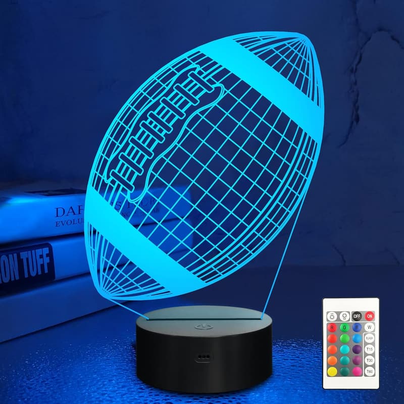3D American Football Night Light - Color Changing Lamp for Kids