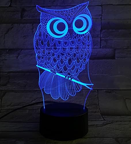 Owl 3D Illusion Night Light – Color Changing USB Lamp for Kids