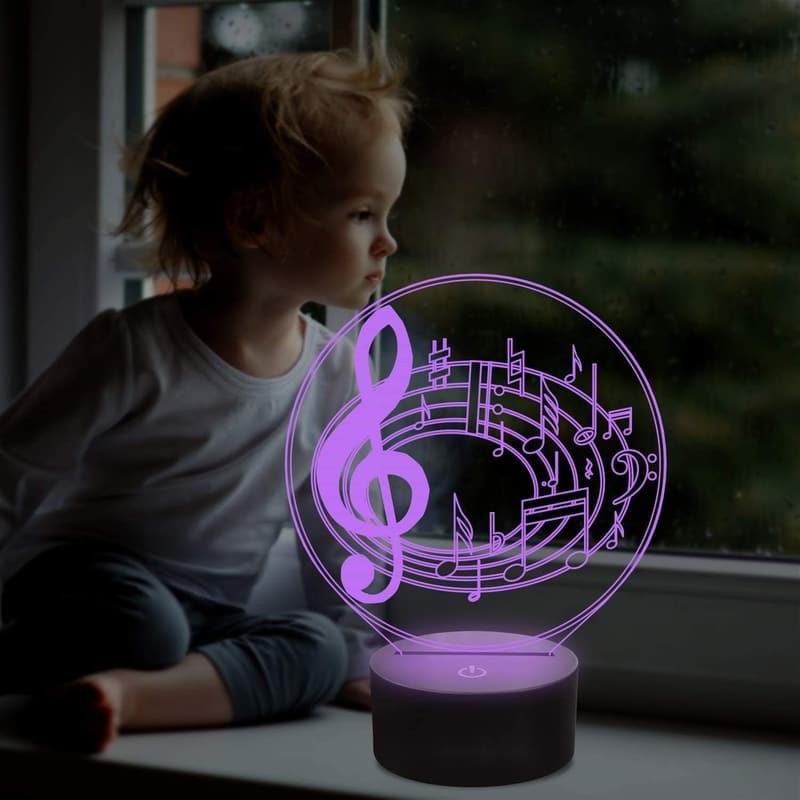 3D Music Note LED Night Light - 16 Color Remote Décor Gift