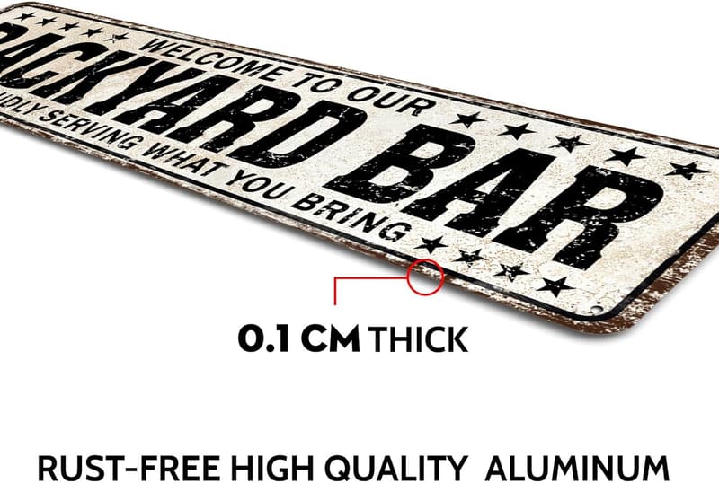 Welcome to Our Backyard Bar Sign - Outdoor Pool Decor, 4