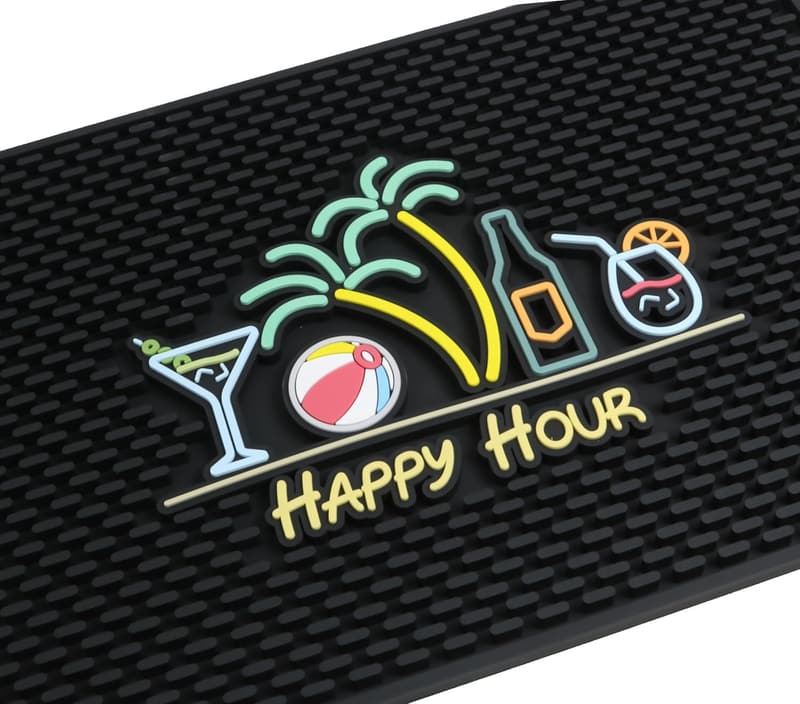 Tiki Bar Happy Hour Mat - 18x12 in Cocktail Design