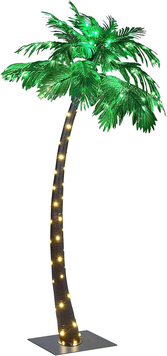 7 ft Palm Tree with 96 LED Lights for Home & Party Decor