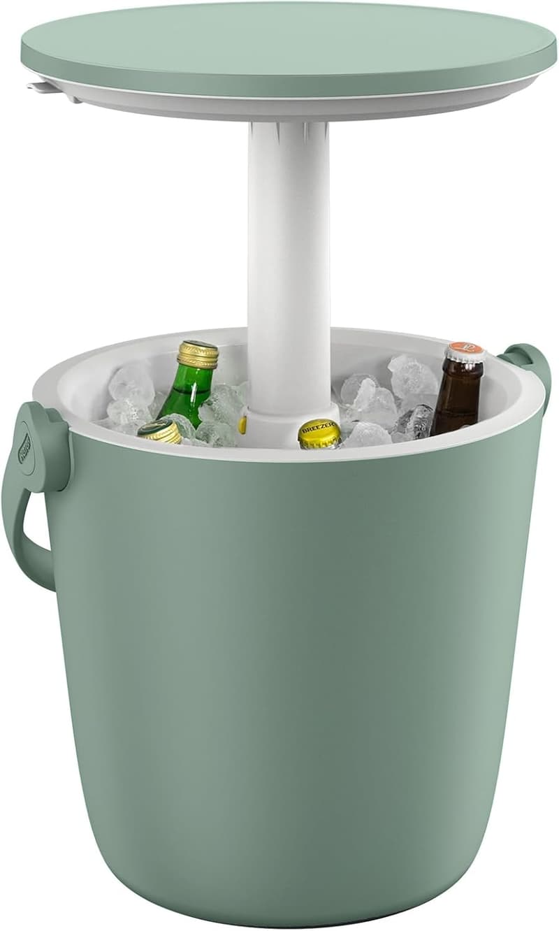 Portable 4.2 Gallon Beer & Wine Cooler with Pop-Up Table