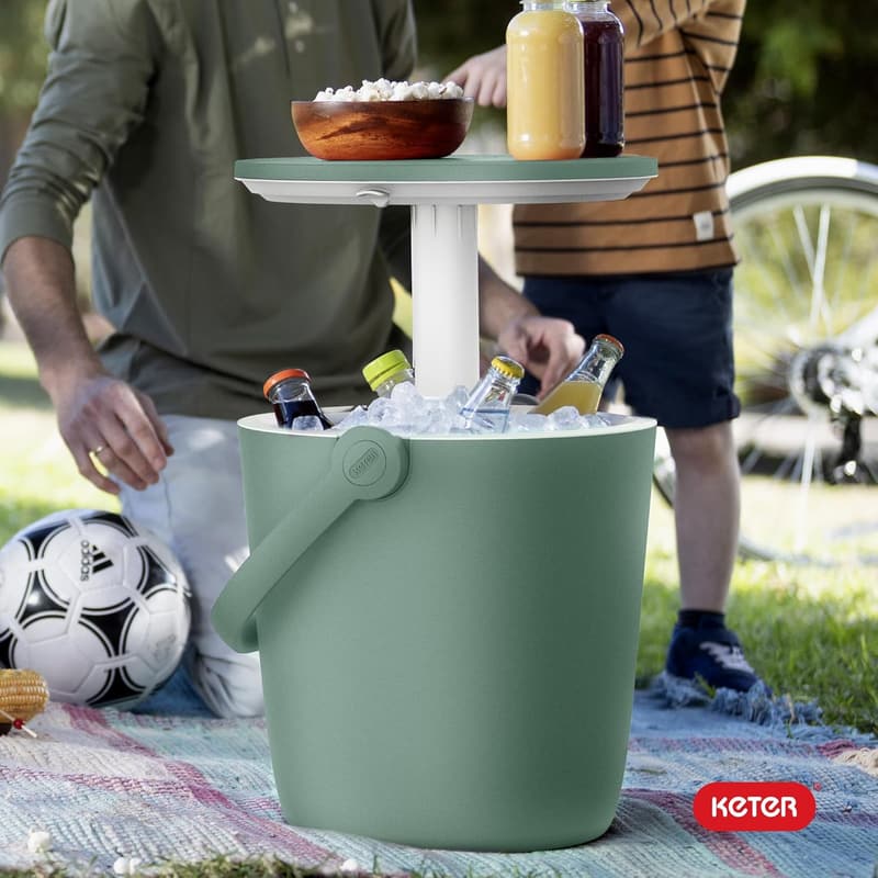 Portable 4.2 Gallon Beer & Wine Cooler with Pop-Up Table