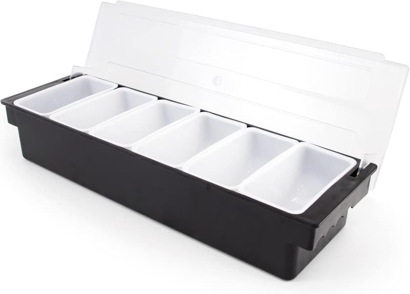Condiment Dispenser Station with Lid for Taco & Salad Bars