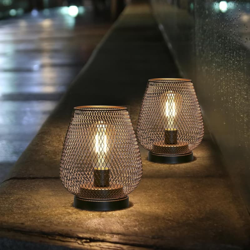 Battery-Powered LED Lanterns - Set of 2 for Events & Decor