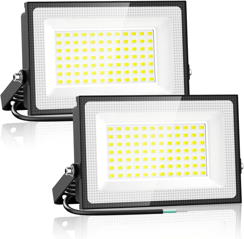 60W LED Flood Lights - 8400LM Waterproof Security Light (2 Pack)