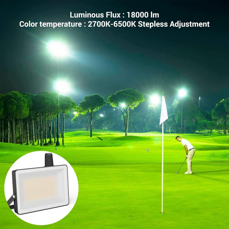 100W Smart LED Flood Lights - 2 Pack, IP66 Waterproof