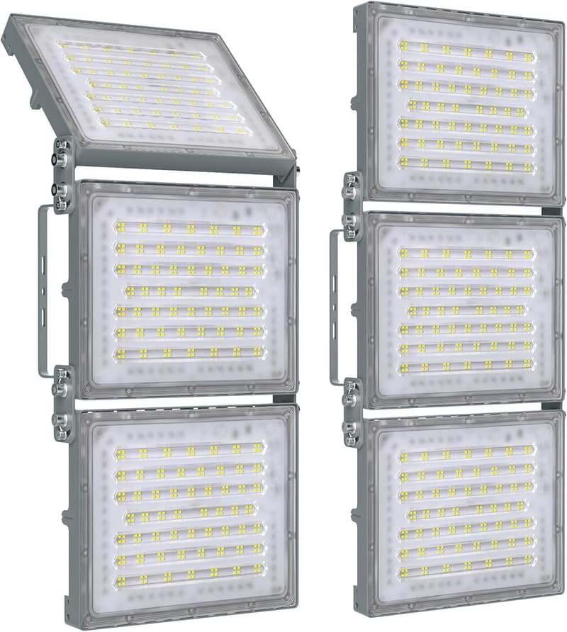600W LED Flood Lights with 3 Adjustable Panels for Outdoor Sports