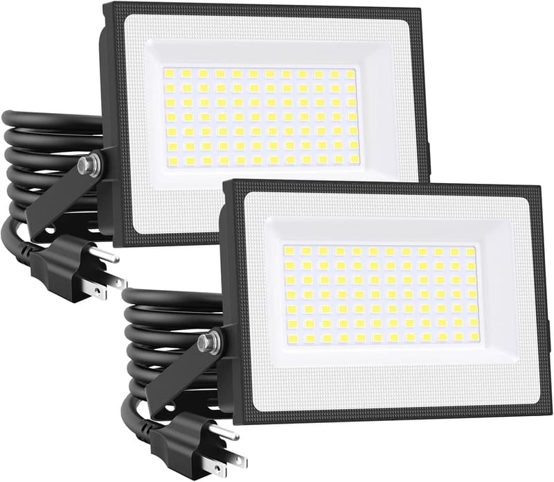 60W LED Flood Lights, 8400lm Daylight White, IP66 Waterproof - 2 Pack