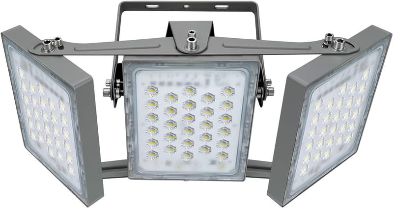 150W LED Flood Light - 13500lm, 3 Adjustable Heads, IP66 Waterproof
