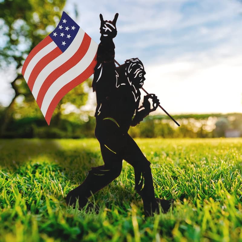 4th of July Patriotic Metal Garden Stakes for Dad