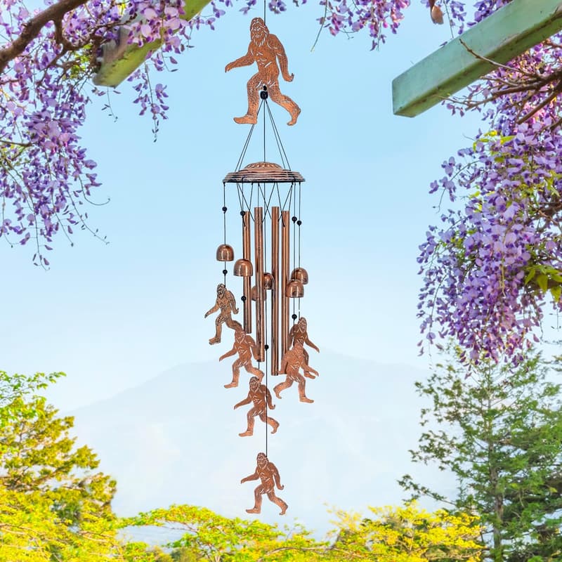 Bigfoot Wind Chimes - Metal Outdoor Decor Gift for Men