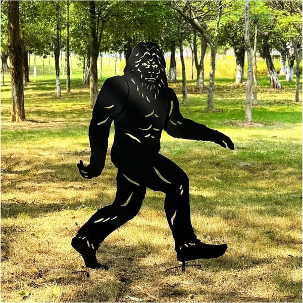 Bigfoot Outdoor Metal Decor - 4ft Yard Art Statue for Garden