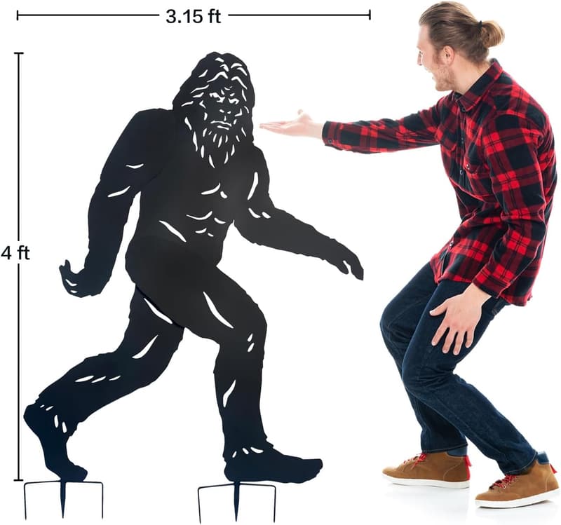 Bigfoot Outdoor Metal Decor - 4ft Yard Art Statue for Garden