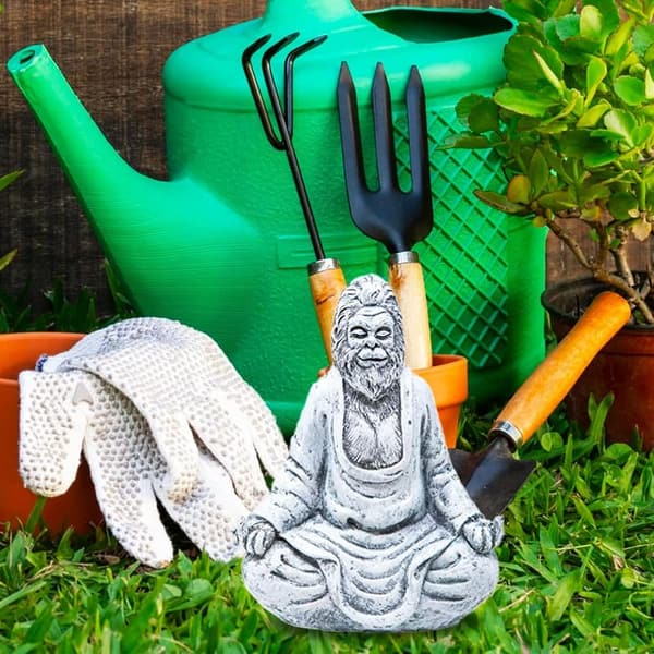Middle Finger Bigfoot Garden Gnome Statue for Yard Decor