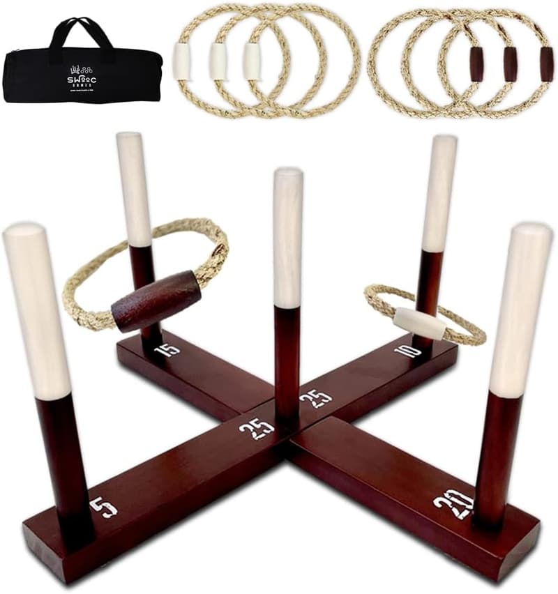 Rustic Ring Toss Game - All-Weather Fun for Adults & Kids