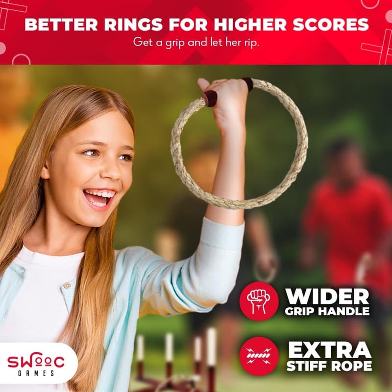 Rustic Ring Toss Game - All-Weather Fun for Adults & Kids