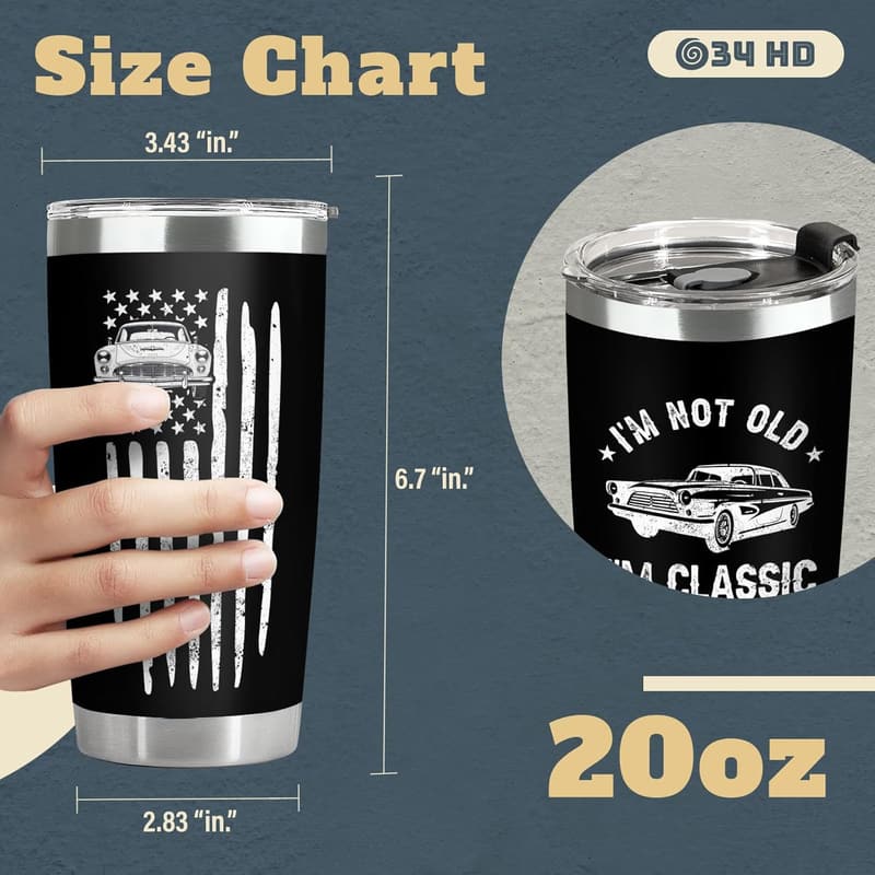 Father's Day Classic 20 oz Stainless Steel Tumbler with Lid