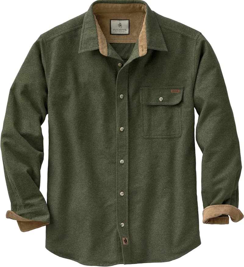 Men's Legendary Whitetails Flannel Shirt with Corduroy Cuffs