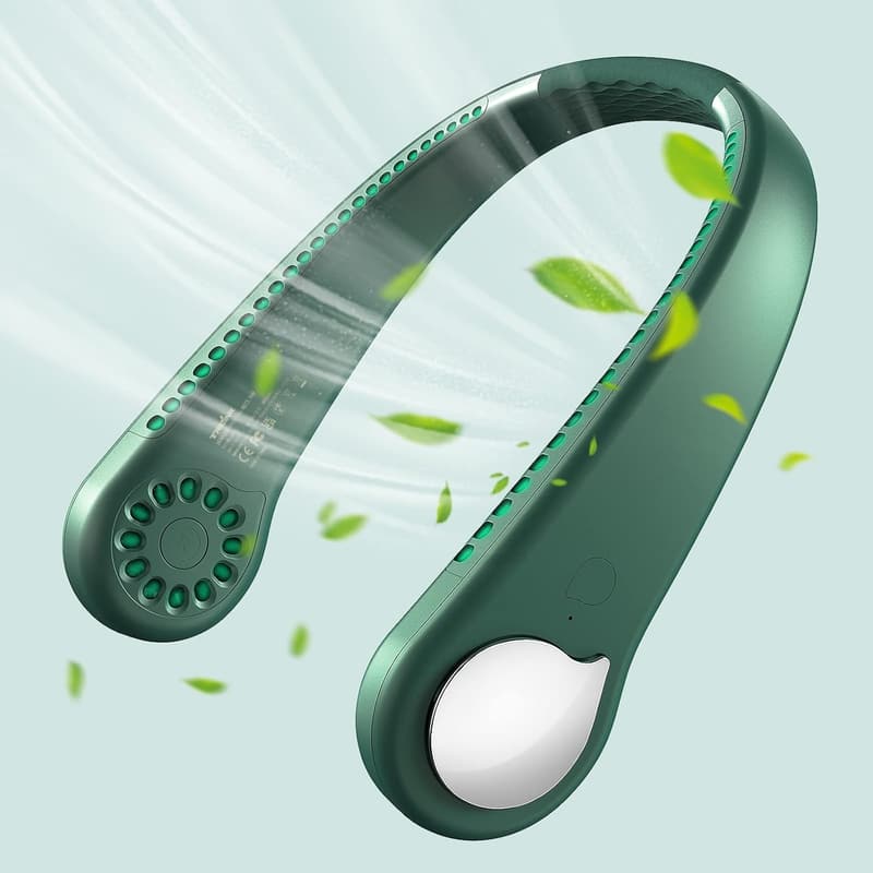 Rechargeable Bladeless Neck Fan - 360° Portable Cooling for All