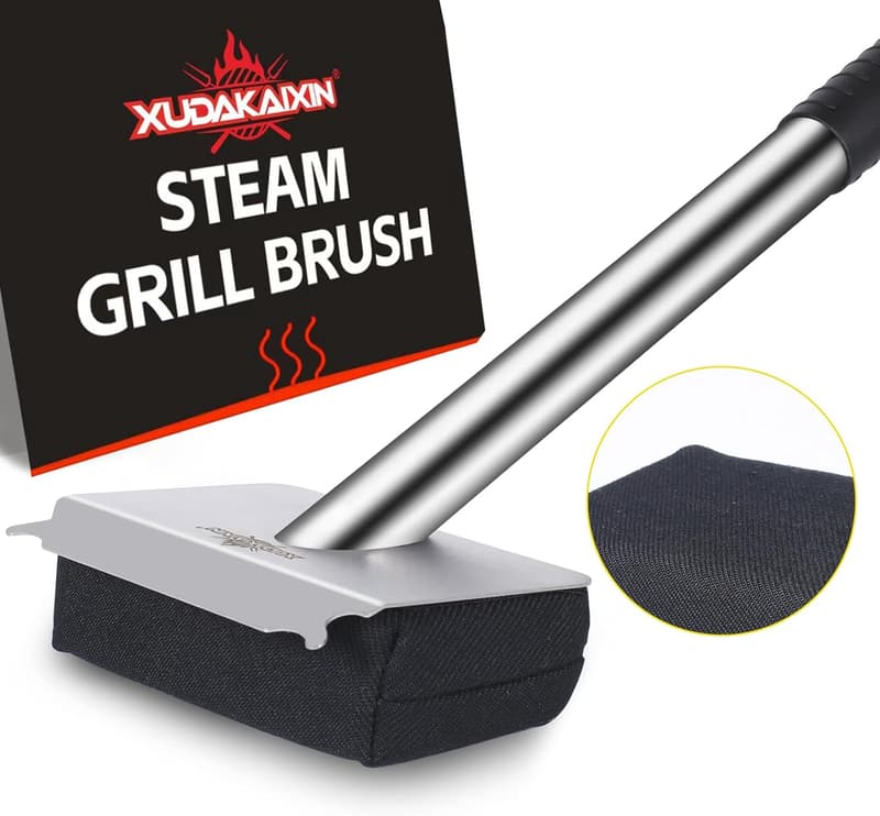 BBQ Grill Brush with Replaceable Scraper - Ultra Safe Cleaner