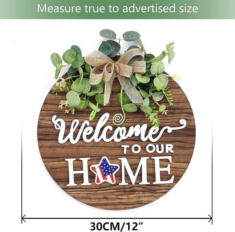 Seasonal Rustic Welcome Sign for Front Door Décor