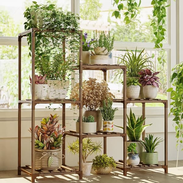 3-Tier Wooden Plant Stand for Indoor & Outdoor Decor